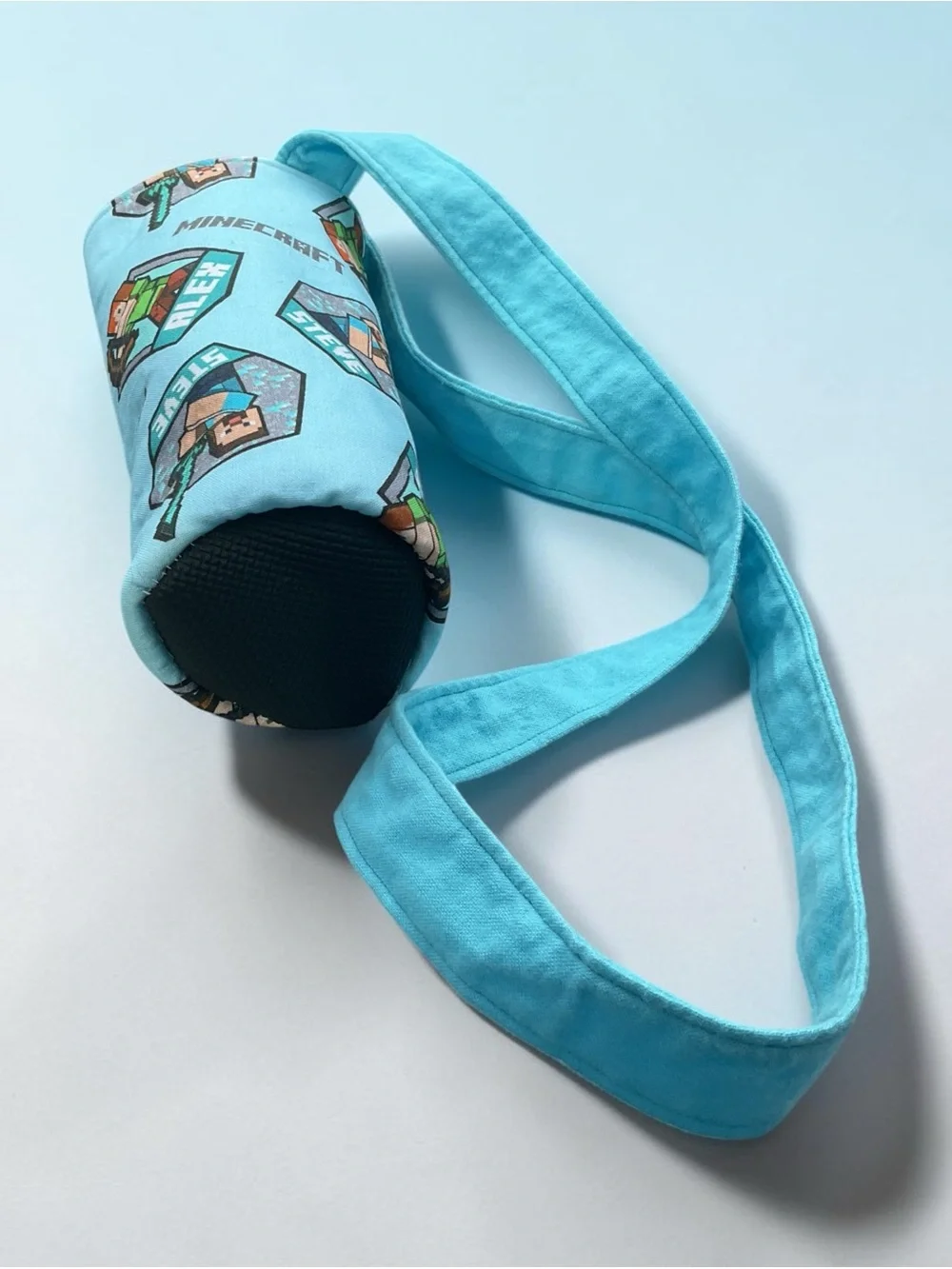 Minecraft Water Bottle Carrier with Soft Blue Strap